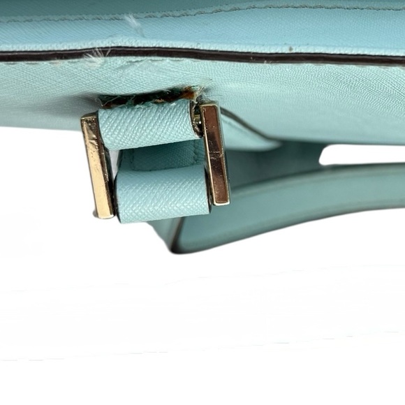 Kate Spade Newbury Lane Dally Tote Blue Hydrangea Saffiano Cow Leather Work Bag - Picture 10 of 16